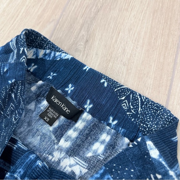 Karen Kane Bali blue abstract midi skirt button front XS - Picture 6 of 9